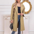 Damen Langarm Mantel mit stylischem Revers R&B