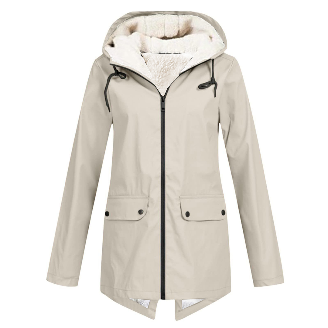 R&B | Damen Winter Wasserdichter Trenchcoat Mit Kapuze