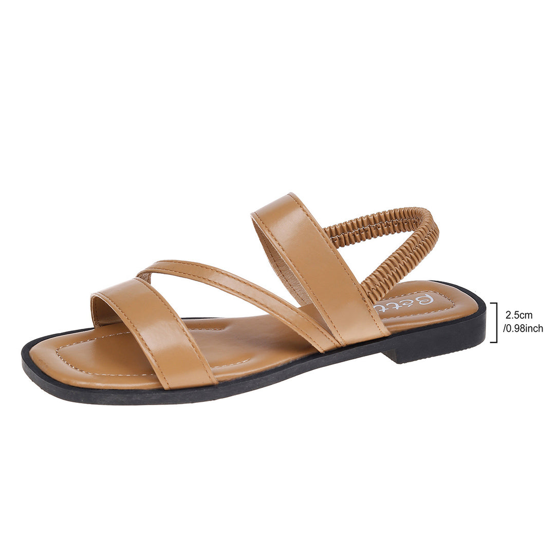 Damen Metallic Riemchen-Sandalen mit elastischem Rückenteil R&B