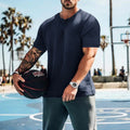 Herren lässiges Kurzarm-Henley-Shirt mit hochwertigem Baumwoll-Mix und praktischem Knopfdesign R&B