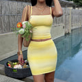 Damen Zweiteiliges Sommer-Outfit mit schmalem Oberteil und engem Rock R&B