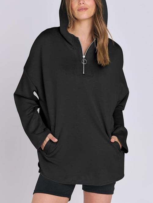 Damen Kapuzenshirt mit Reißverschluss und Taschen R&B