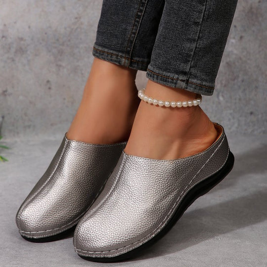 Damen Komfortable Clogs mit modischem Tierfell-Design und anatomischer Fußbettung R&B