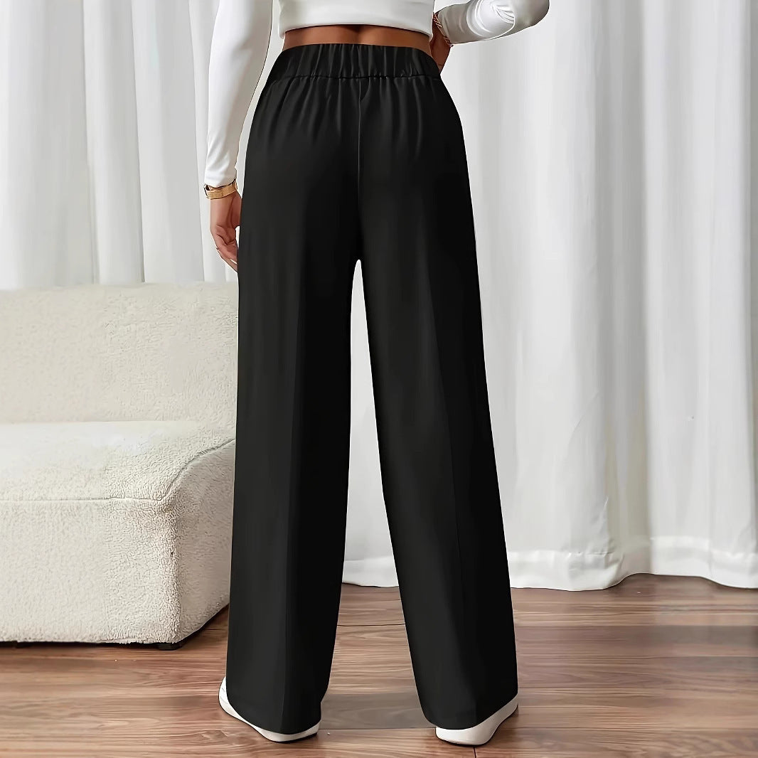 Damen Weitgeschnittene Palazzo-Hose mit elegantem Knopfdetail R&B