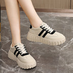 Damen Plateau Sneakers mit modischer Profilsohle und atmungsaktiver Obermaterialstruktur R&B