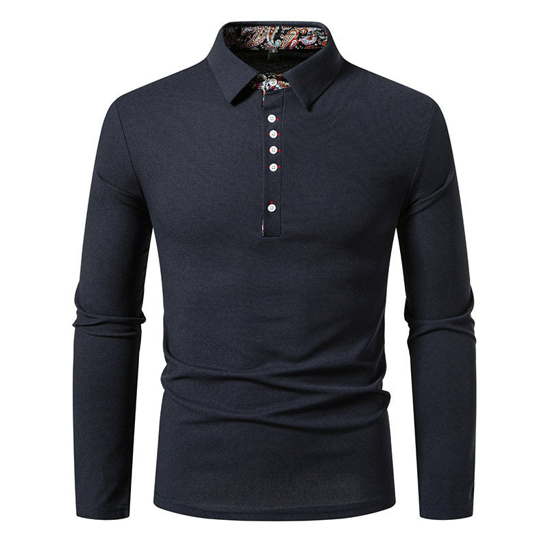 Herren Langarm Polohemd mit exklusivem Kragendesign