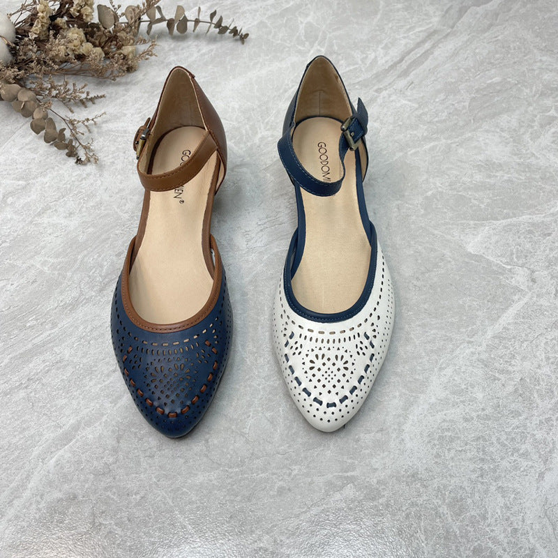 Damen Ballerinas mit verstellbarem Riemen und luftdurchlässigem Obermaterial