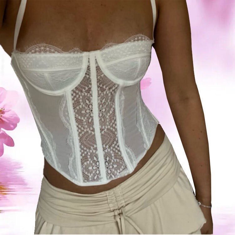 Damen Spitzen-Corsage mit verstellbaren Trägern und formendem Schnitt R&B