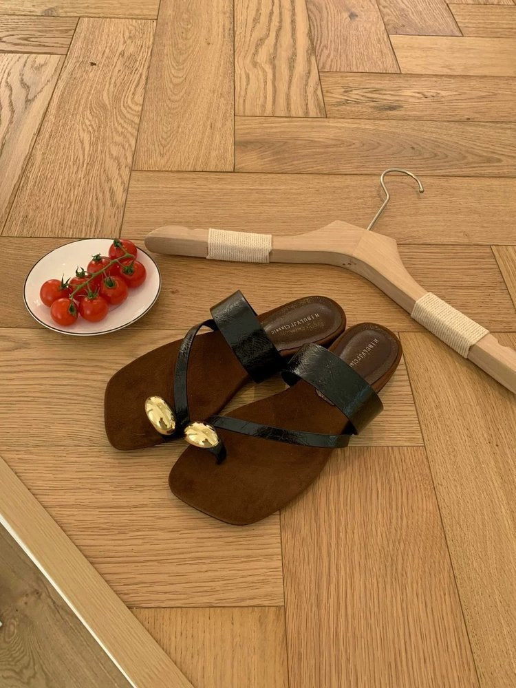 Damen Komfortable Sandalen mit dekorativem Riemen und ergonomischer Sohle R&B