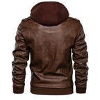 Herren jacke im modernen Biker-Stil mit abnehmbarer Kapuze R&B