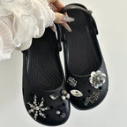 Damen modische Clogs mit funkelnden Dekorelementen R&B