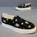 Damen Komfortable Slip-On Sneakers mit funkelnden Applikationen R&B