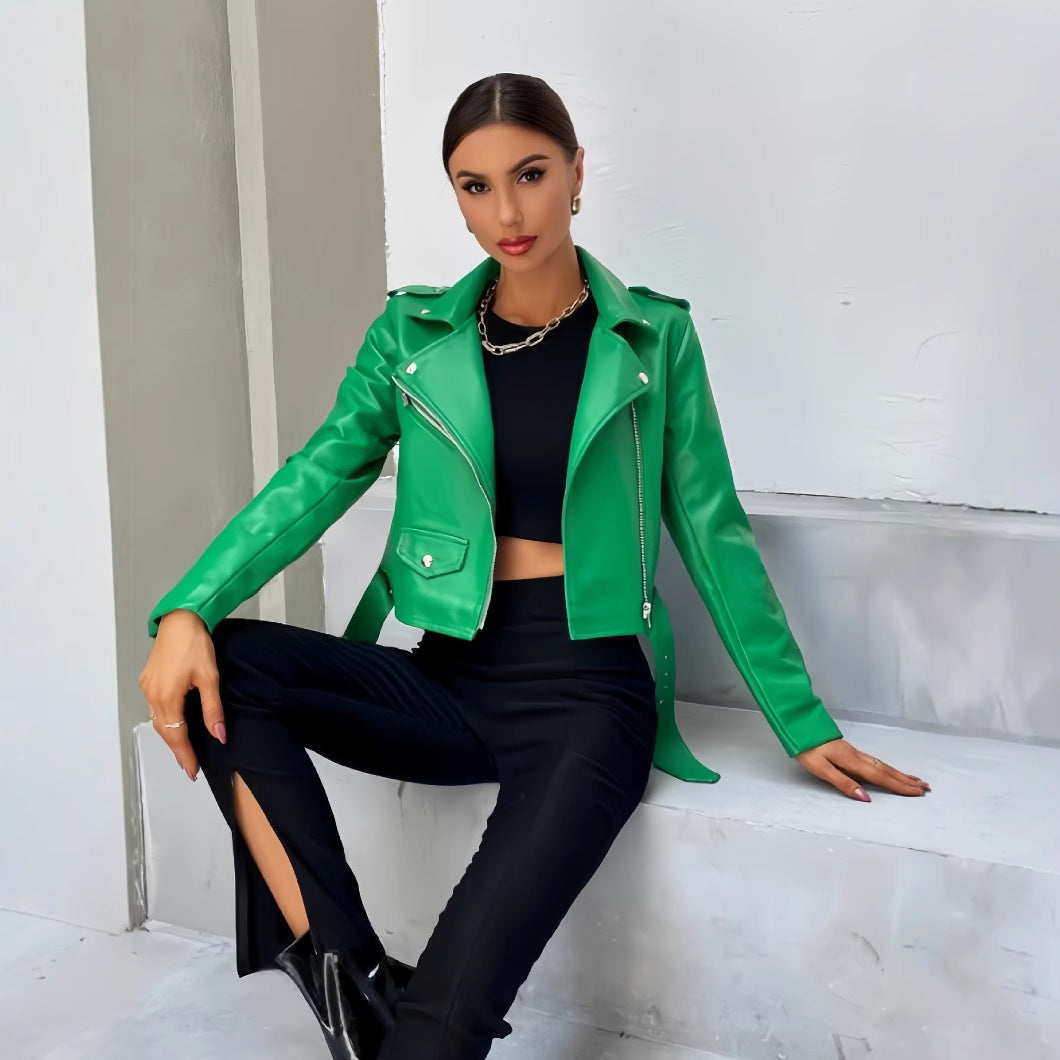 Damen cropped Bikerjacke R&B
