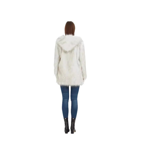 Damen Hoodiejacke aus kuscheligem Kunstfell mit seitlichen Taschen R&B