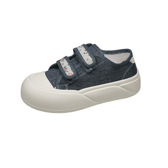 Damen Sneakers mit doppeltem Klettverschluss und floralen Details R&B