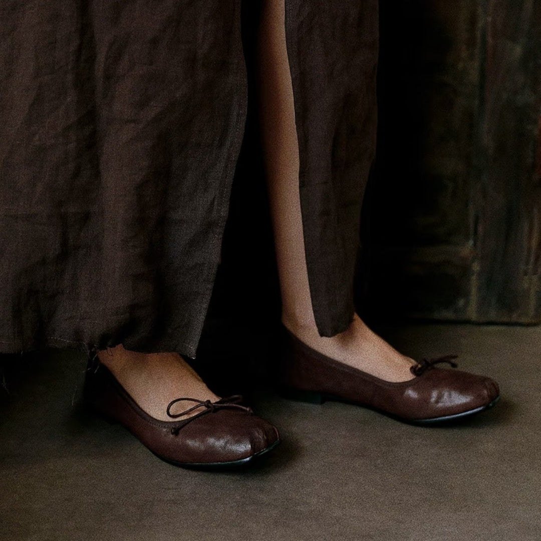 Damen Ballerina-Schuhe mit feinem Leder und zeitlosem Design R&B