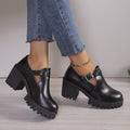 Damen Chunky Heels mit trendiger Schnalle und rutschfester Sohle R&B