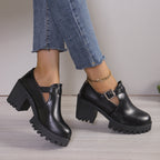 Damen Chunky Heels mit trendiger Schnalle und rutschfester Sohle R&B