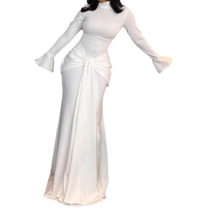 Damen Elegantes Maxikleid mit figurbetontem Schnitt und Rüschendetails R&B