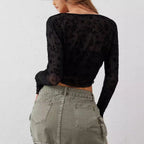 Damen Transparente Spitzenjacke mit BindR&Band R&B