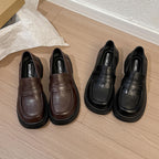 Damen modische und komfortable Loafers mit eleganter Lederoberfläche R&B