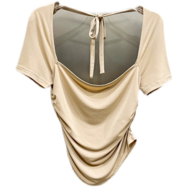 Damen Stretchbluse mit dekorativem Rückenausschnitt R&B