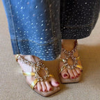Damen elegante Slippers mit funkelndem Kristall-Detail R&B