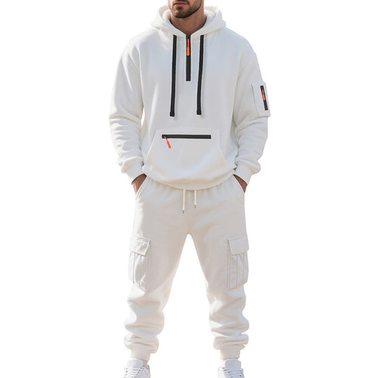 Herren Sportliches Hoodie-Set mit praktischen Taschen und modernem Design R&B