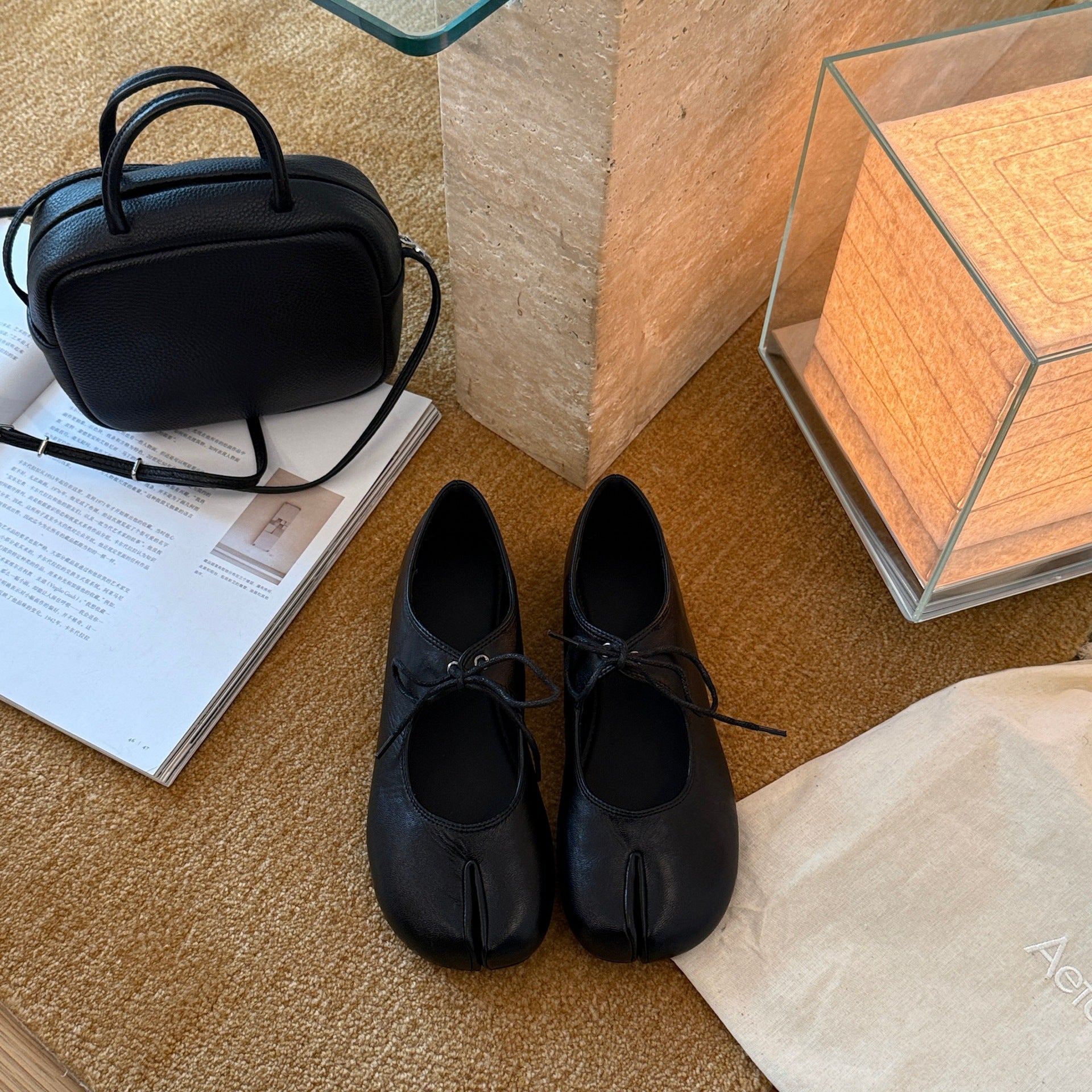 Damen Ballerinas mit elegantem Schnürdetail und rutschfester Sohle R&B