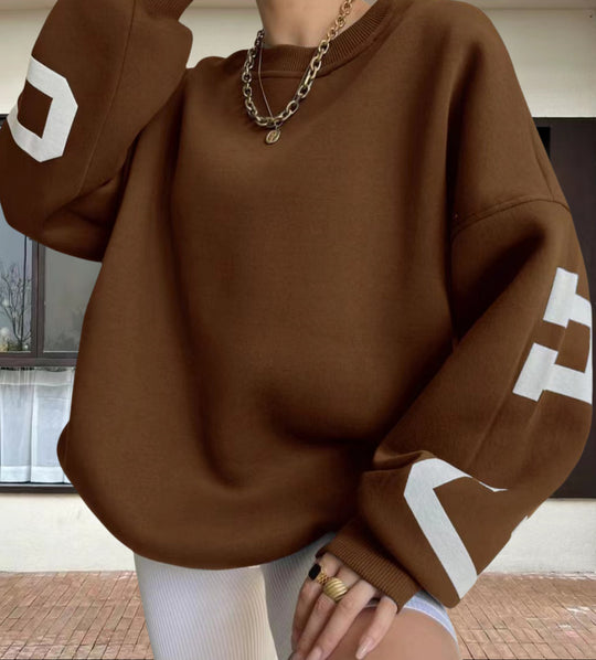 Damen Oversized Sweatshirt mit grafischen Akzenten R&B