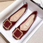 Damen elegante Ballerinas mit dekorativer Schnalle R&B