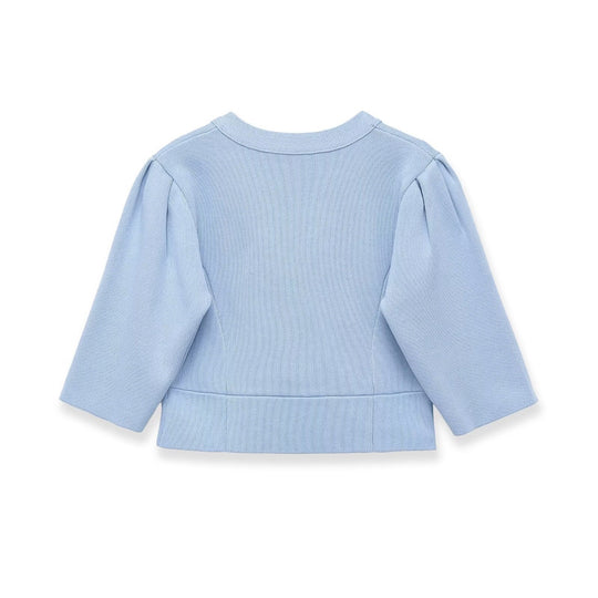 Damen elegantes Cardigan mit feinem Rippenmuster und dekorativen Knöpfen R&B