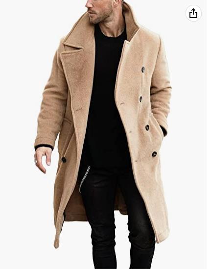 Herren Wollmantel im modernen Doppelknebel-Look R&B