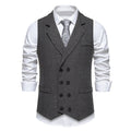 Herren elegante Herringbone-Weste mit doppelter Knopfleiste R&B