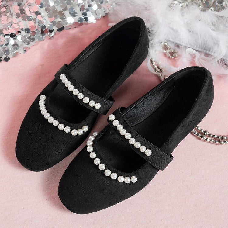 Damen Ballerinas mit modischer Perlenverzierung R&B
