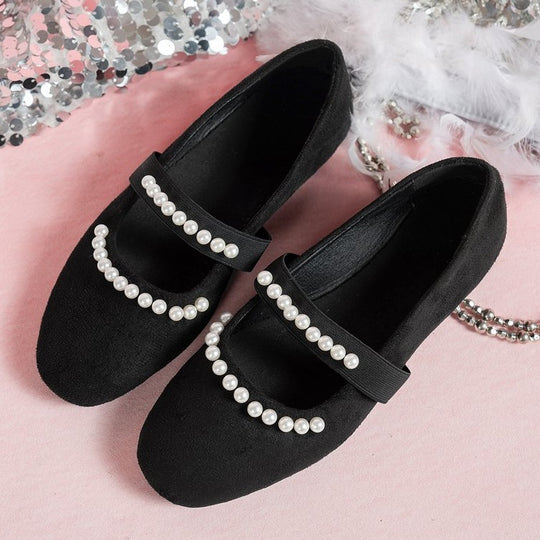 Damen Ballerinas mit modischer Perlenverzierung R&B