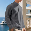 Herren sportlicher Pullover mit halbem Reißverschluss und atmungsaktiver Struktur R&B
