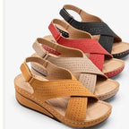Damen Wedge-Sandalen mit durchbrochenem Design und verstellbarem Riemen R&B