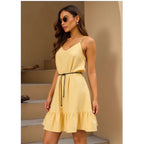 Damen Sommerkleid mit lässigem Schnitt und voluminösem Rüschensaum R&B