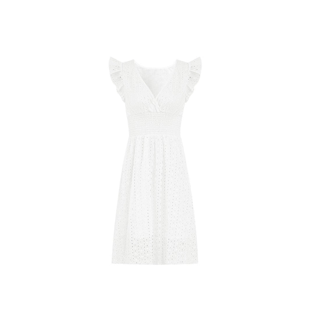 Damen Wickelkleid mit Rüschendetails und figurschmeichelndem Schnitt R&B