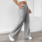 Damen weite Freizeithose mit Gürtel und praktischen Taschen R&B