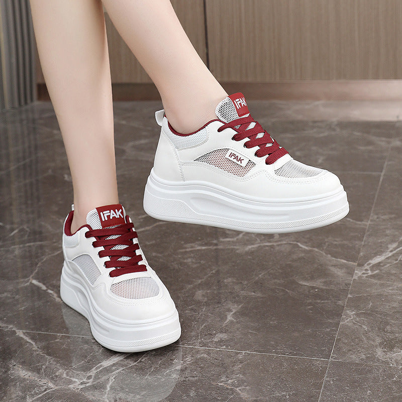 Damen modische Plateau-Sneaker mit atmungsaktivem Obermaterial und dämpfender Laufsohle R&B
