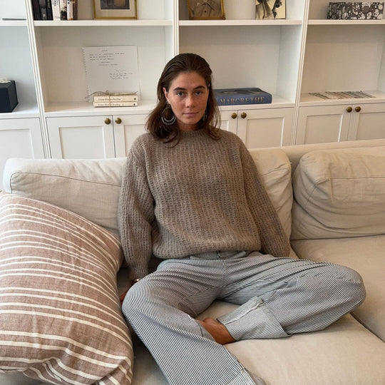 Damen Strickpullover mit trendigem Waffelmuster und lässigem Schnitt R&B