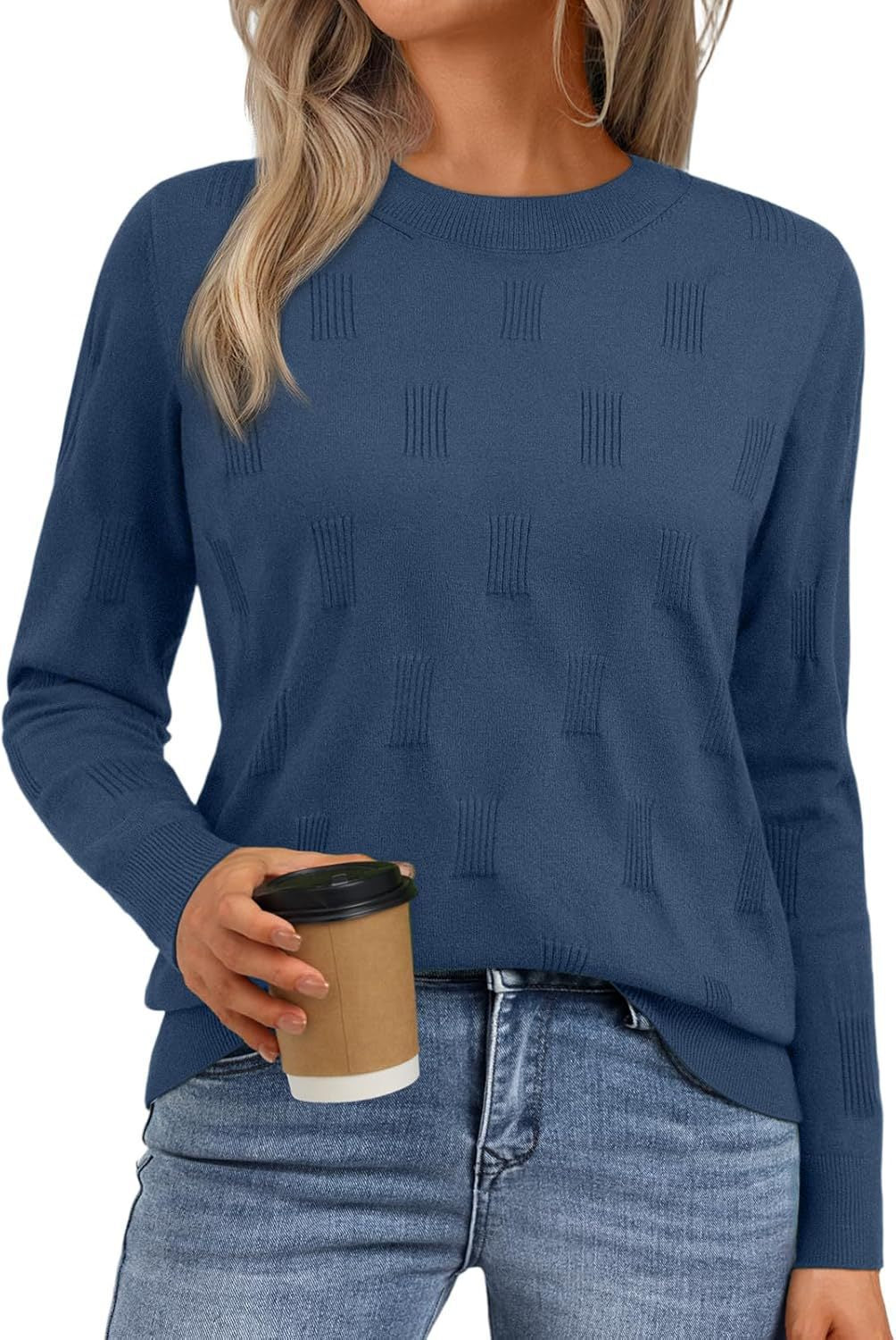 Damen gesteppter Strickpullover mit modischem Schnitt R&B