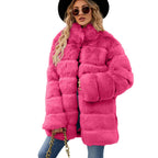 Damen Bequemer Kunstfellparka mit breitem Kragen und weichen Details R&B