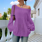 Damen Strickpullover mit asynchronem Schnitt und lockerem Fall R&B