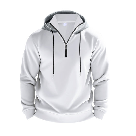 Herren Sportlicher Kapuzenpullover mit halbem Reißverschluss und atmungsaktivem Material R&B