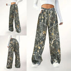 Damen Camouflage Palazzo-Hose mit elastischem Bund und komfortablem Schnitt R&B