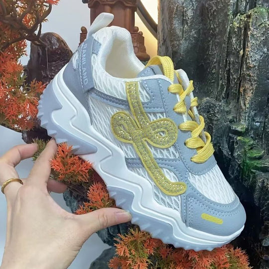 Damen modische Sneakers mit glitzernden Akzenten und atmungsaktivem Obermaterial R&B