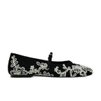 Damen Ballerinas mit verstellbarem Riemendesign und aufwendiger Blumenstickerei R&B